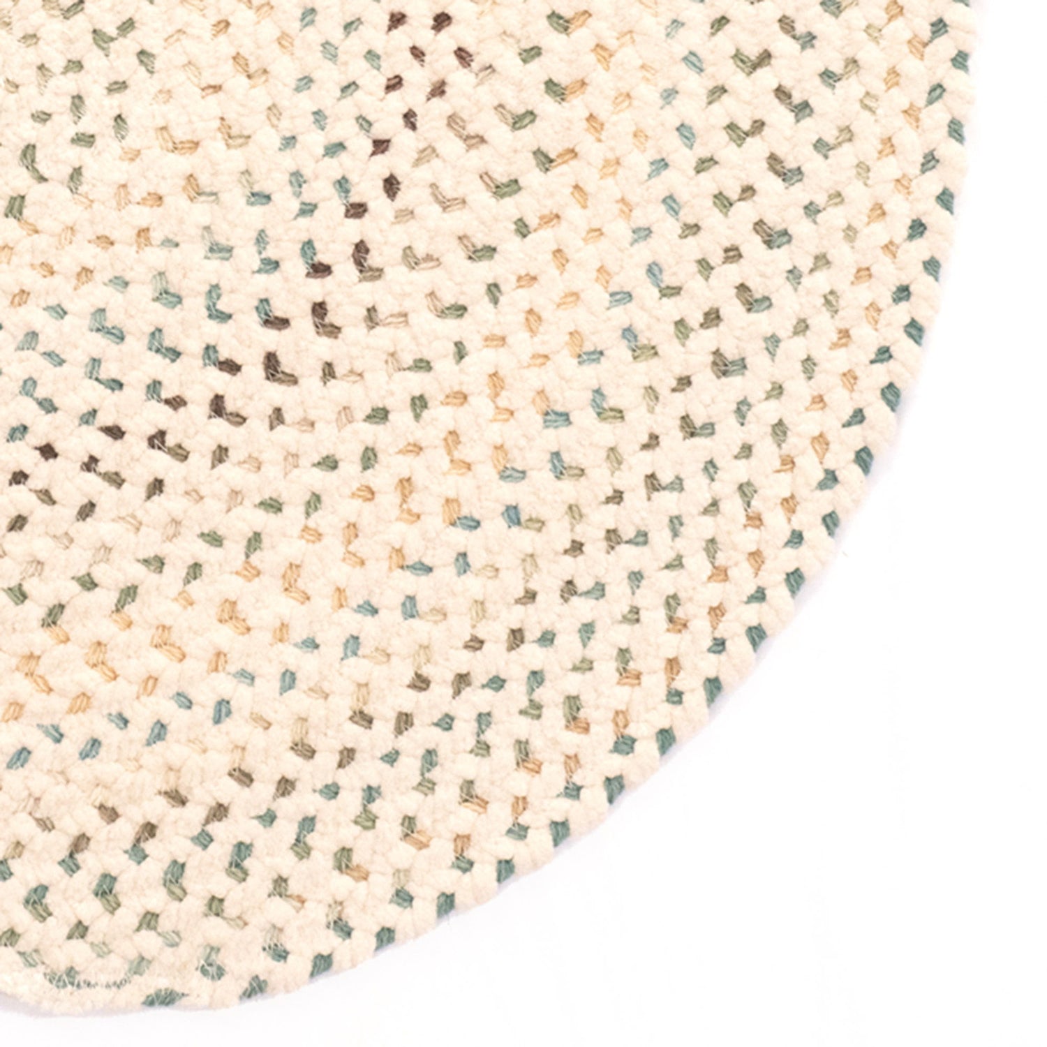 Dramatic Static - Round Braided Rug - Cyber White