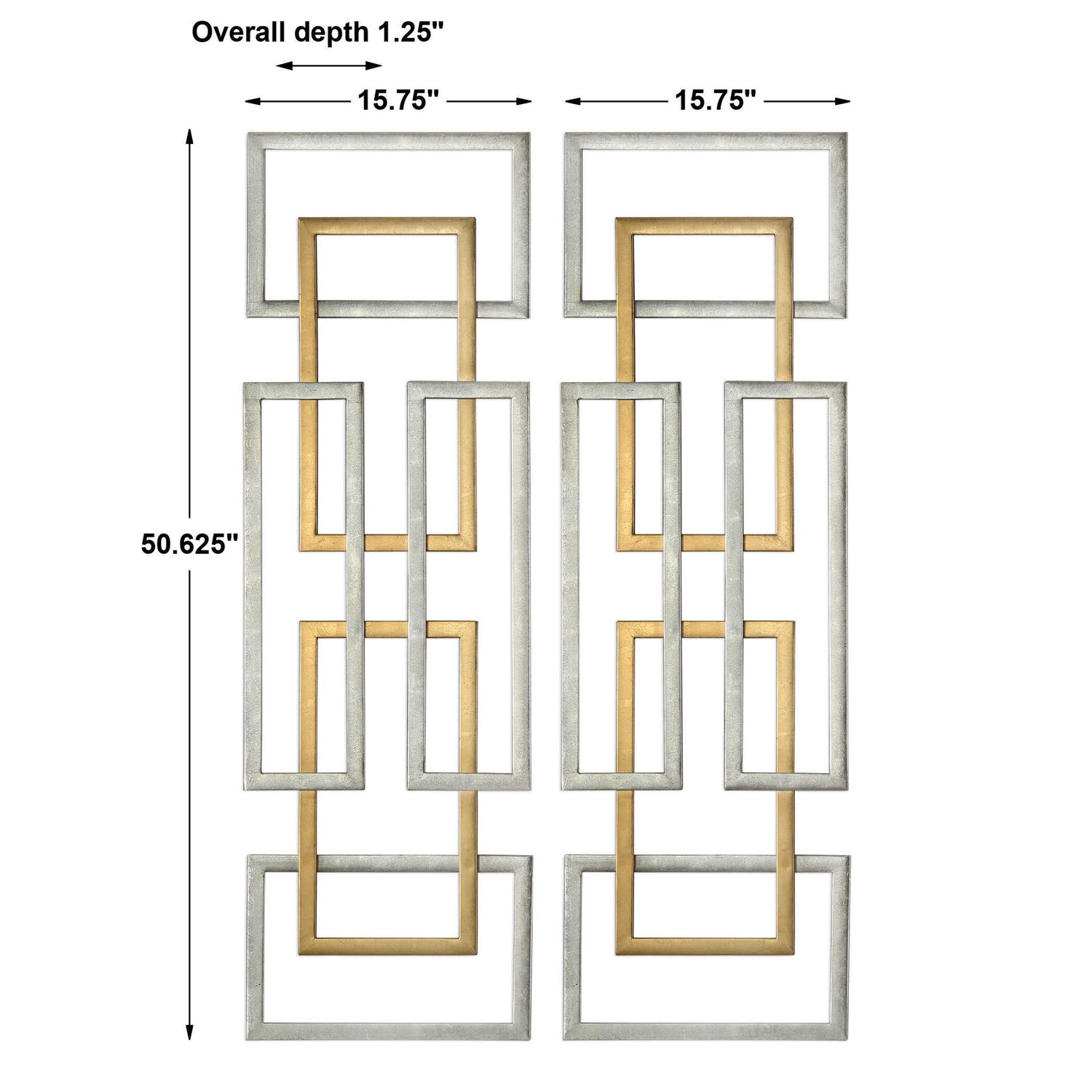 Aerin - Geometric Wall Art (Set of 2) - Gold