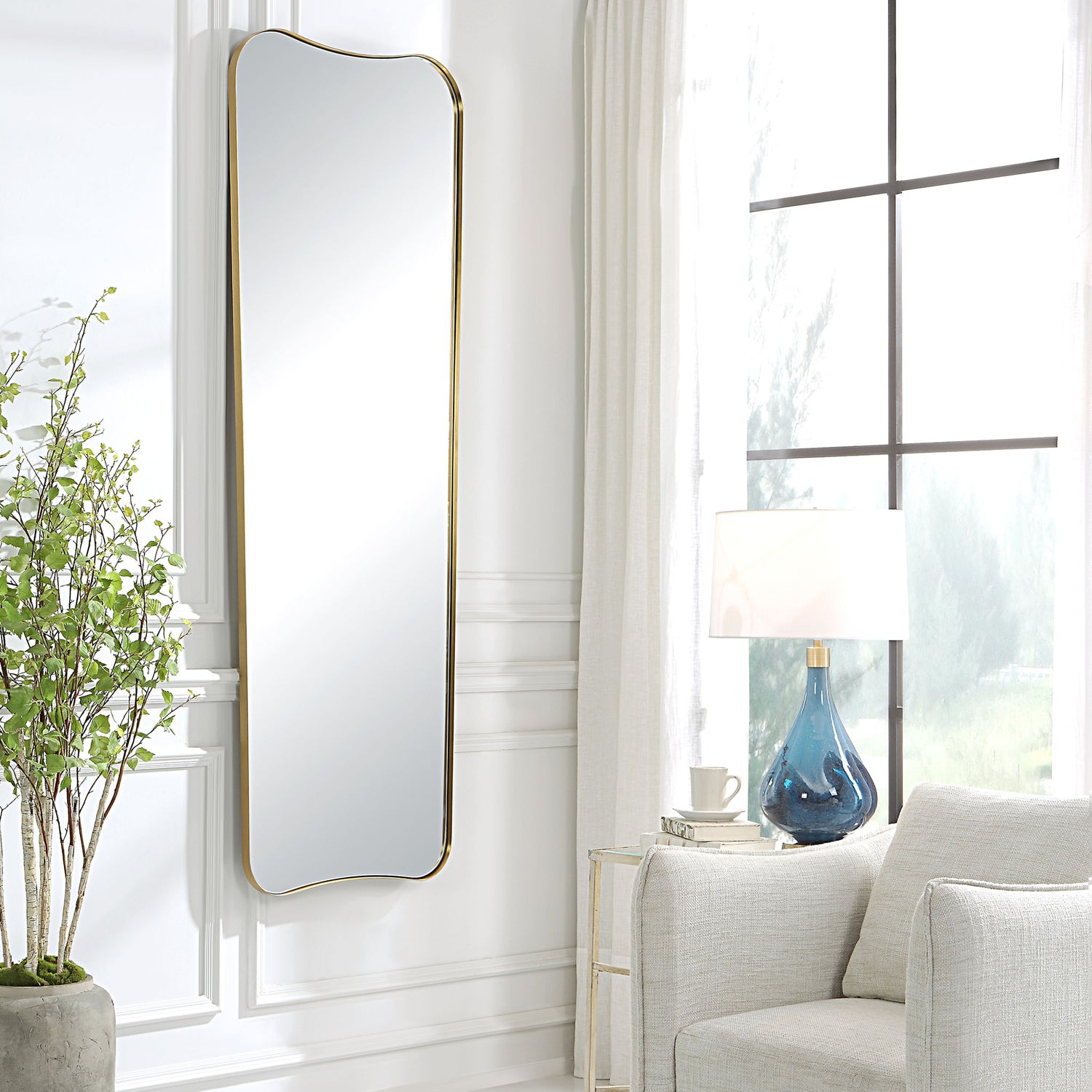 Belvoir - Large Mirror - Antique Brass