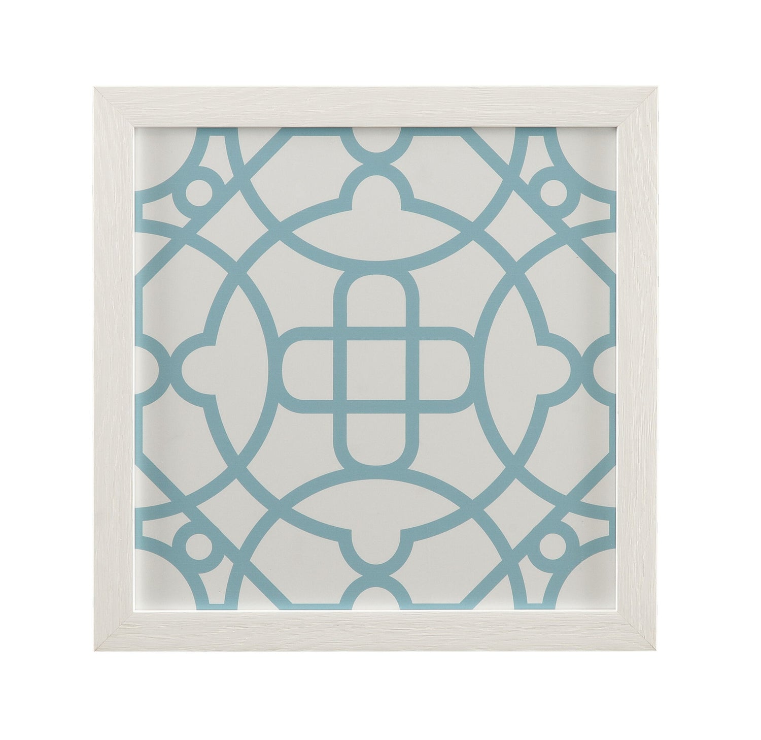 Tile Motif I Framed Print - Light Blue