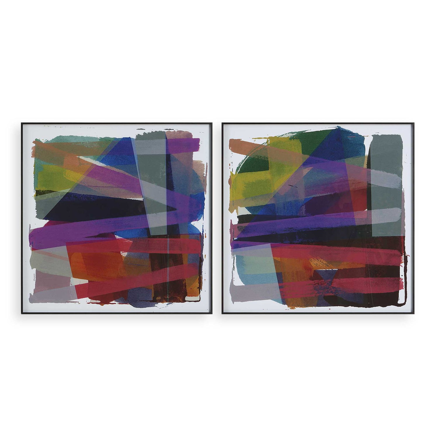 Vivacious - Abstract Framed Prints (Set of 2) - Blue