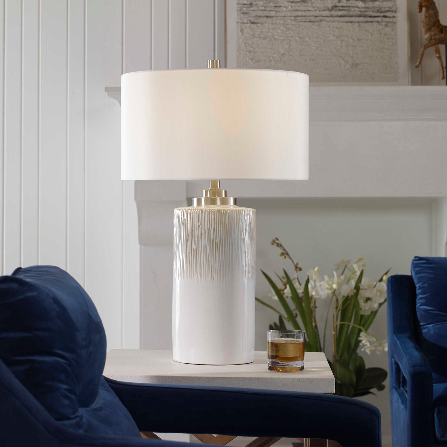 Georgios - Cylinder Table Lamp - White