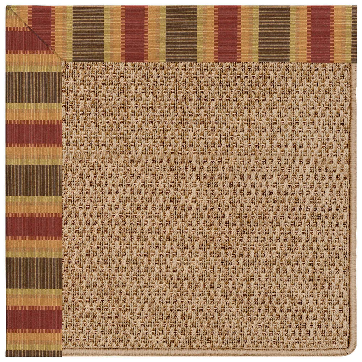 Islamorada-Basketweave - 7' 9" x 7' 9" Indoor/Outdoor Bordered Rug - Dimone Sequoia