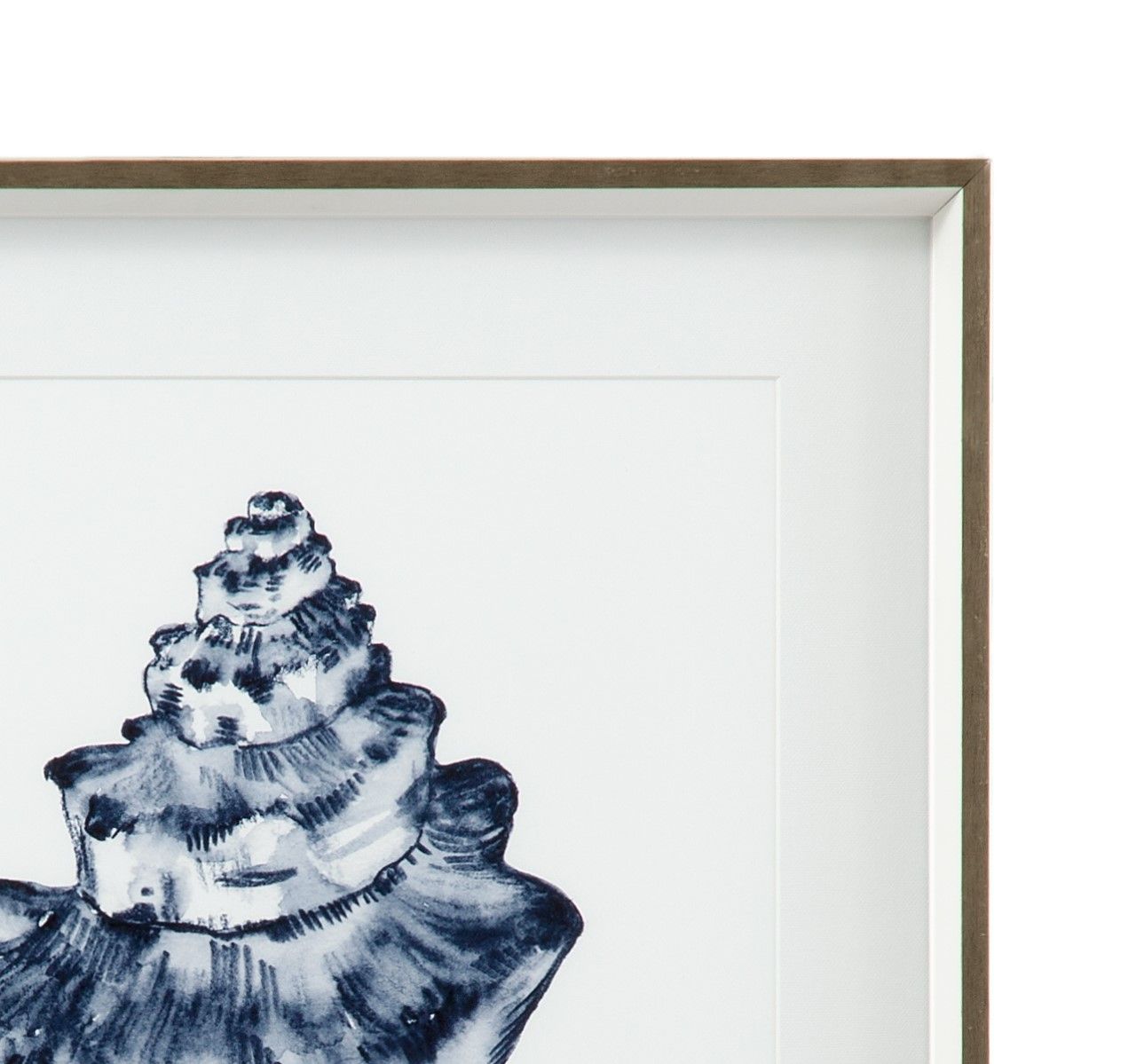 Quiet Conchin Indigo Framed Print (Set of 4) - Blue