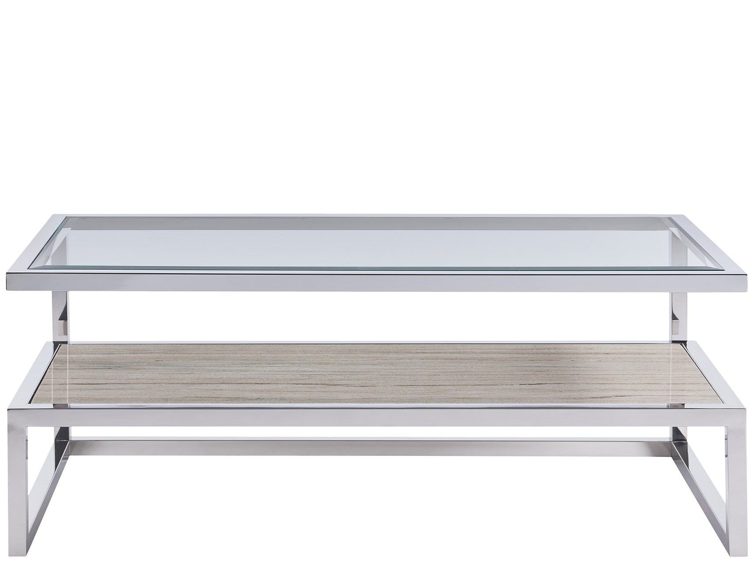 Paradox - Cocktail Table With Stone Shelf - Beige