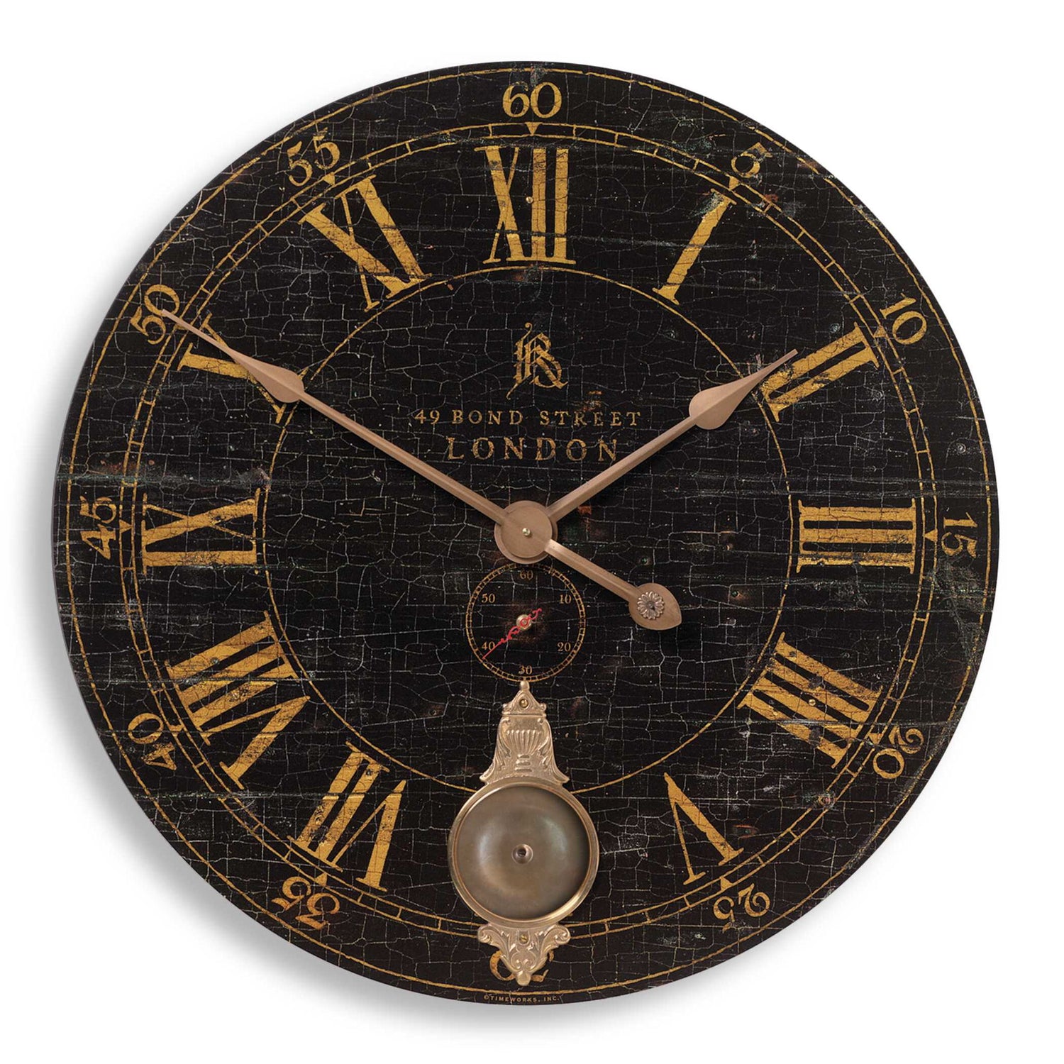 Bond Street - 30" Wall Clock - Black