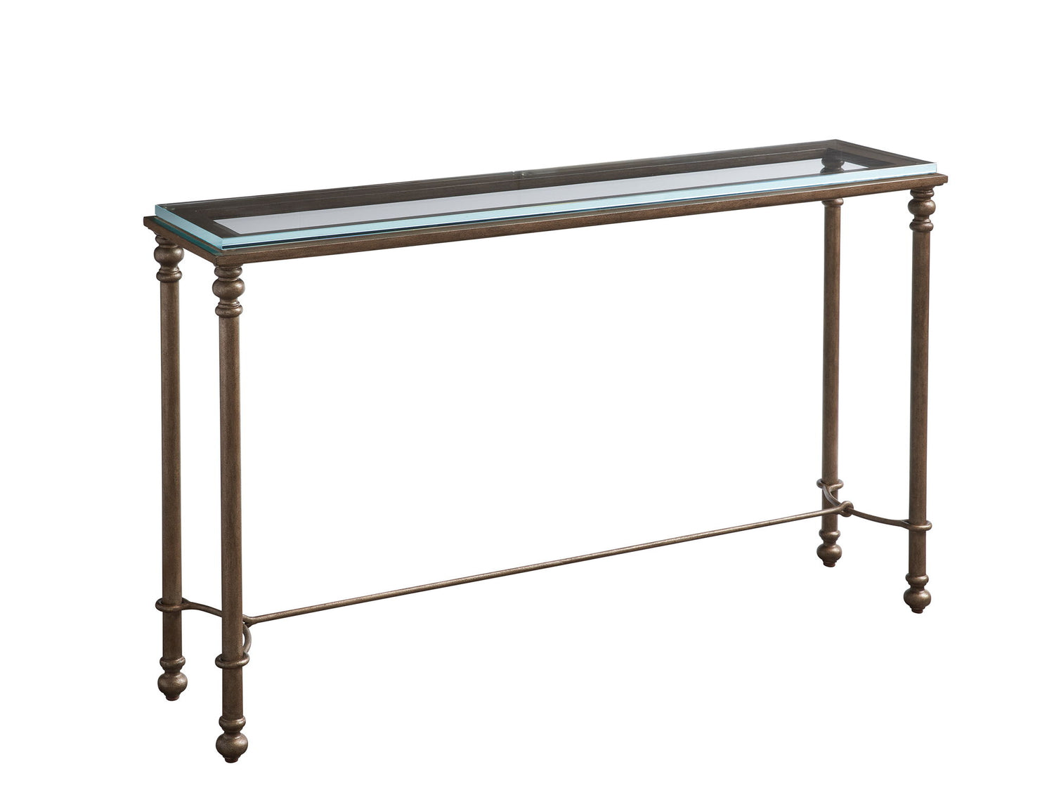 Laguna - Bluff Metal And Glass Console - Dark Brown
