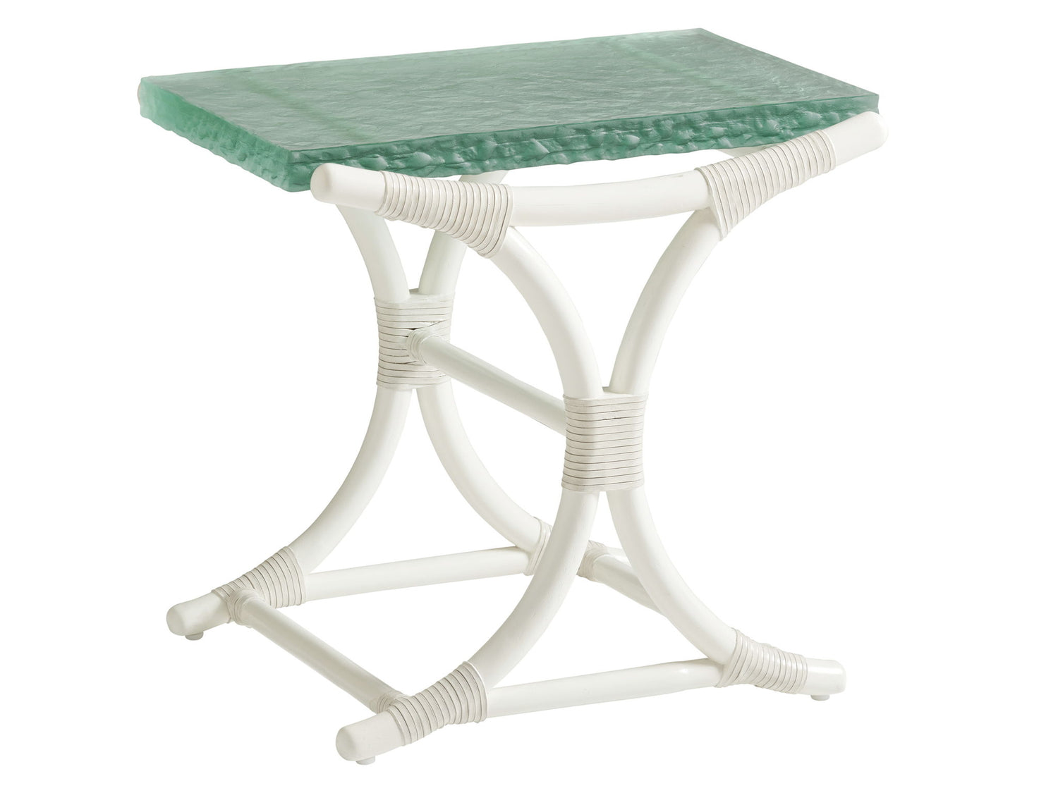 Ocean Breeze - Dania Sea Glass End Table - White