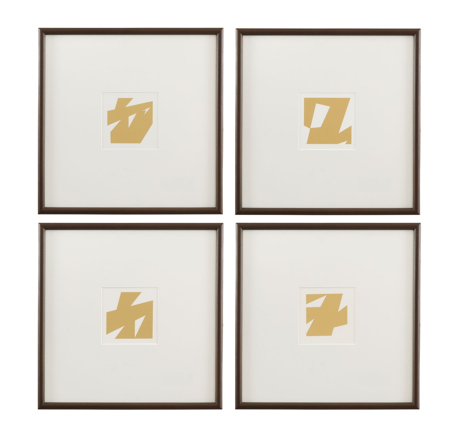 Gold Shape IV Framed Print - White / Gold