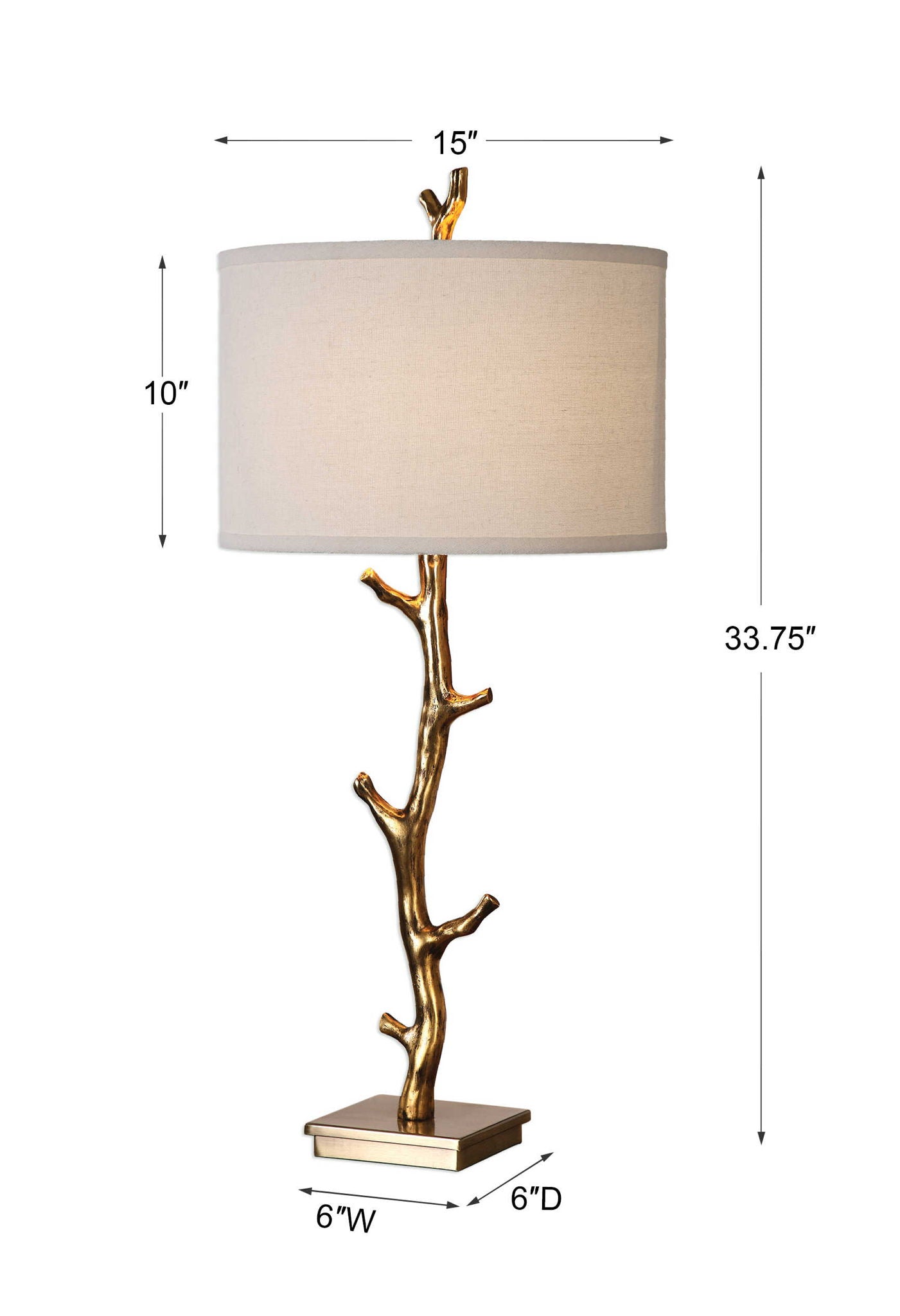 Javor - Tree Branch Table Lamp - Gold