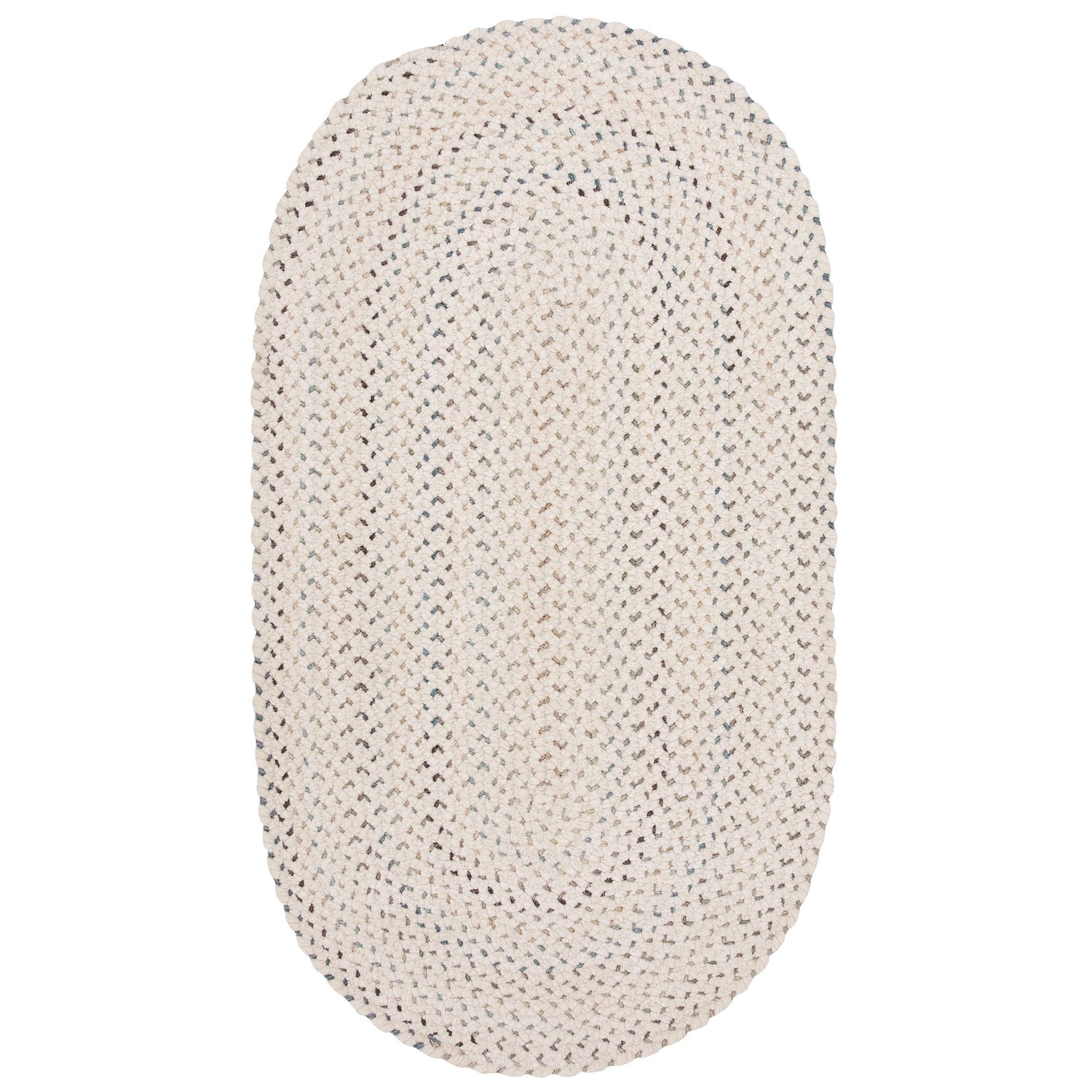 Dramatic Static - Oval Braided Rug - Cyber White