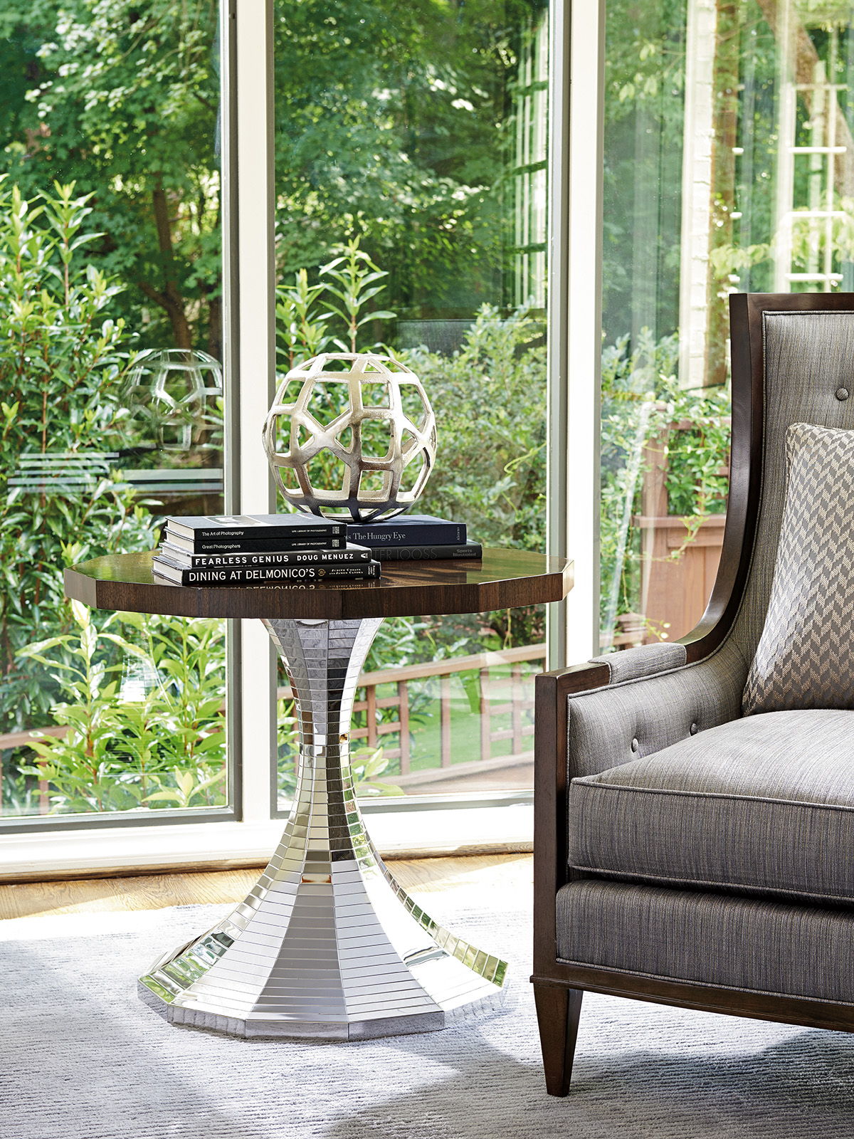 Macarthur Park - Hermosa Center Table - Pearl Silver