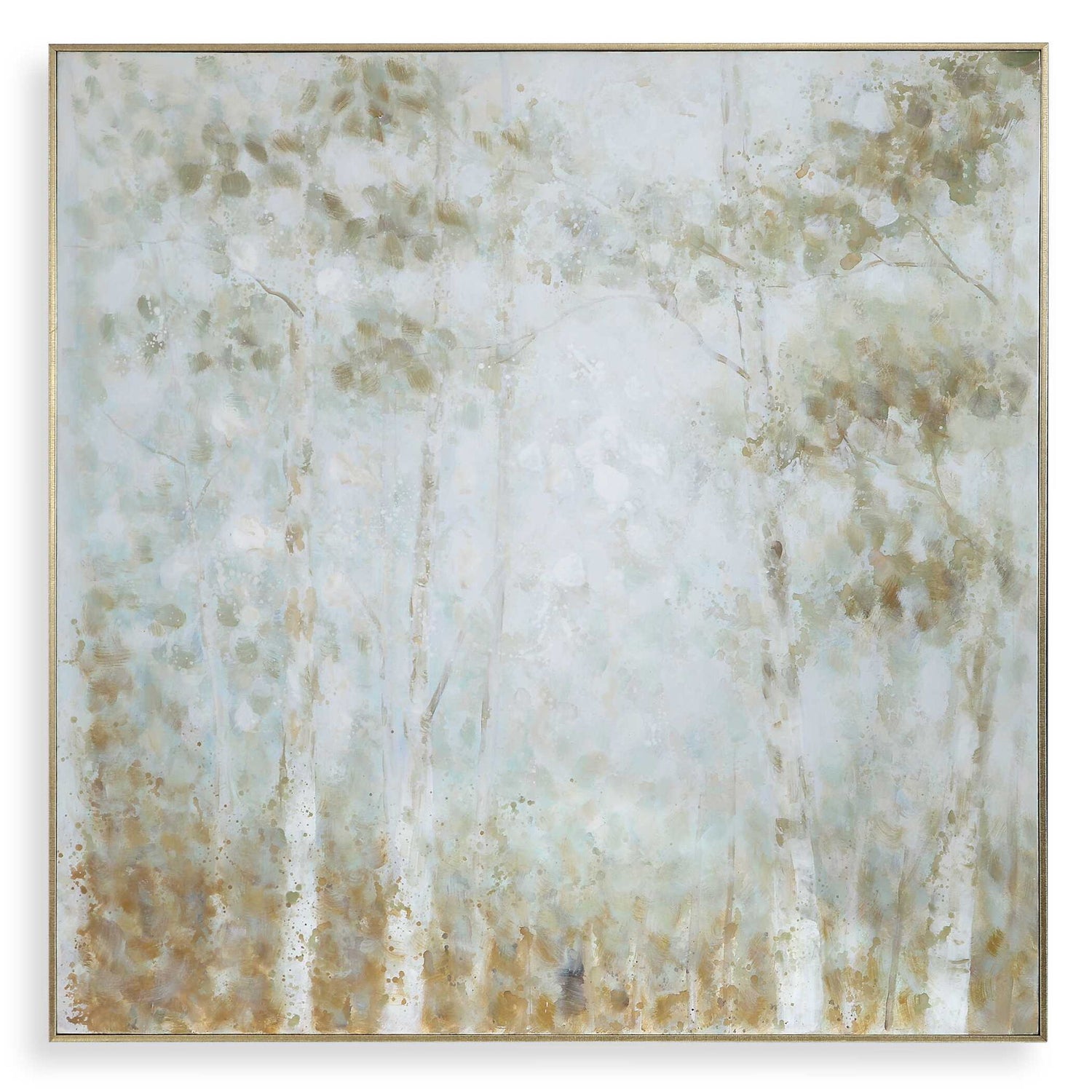 Cotton Woods - Hand Painted Canvas - Light Blue