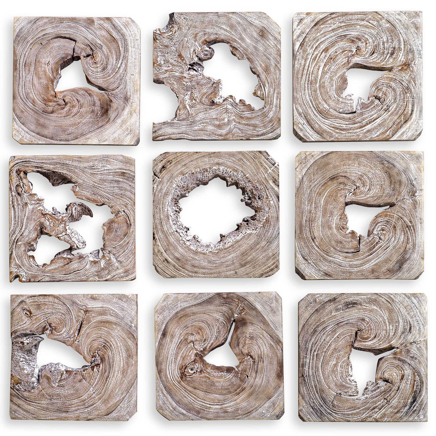 Bahati - Wood Wall Art (Set of 9) - Light Brown