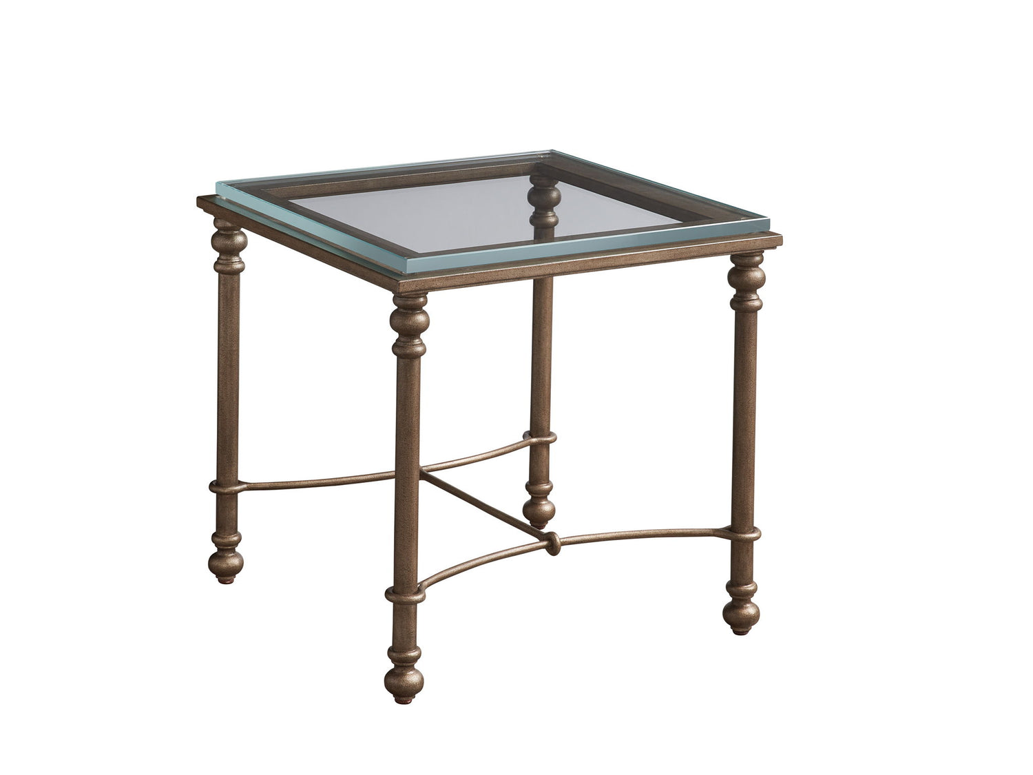 Laguna - Bluff Metal And Glass End Table - Dark Brown