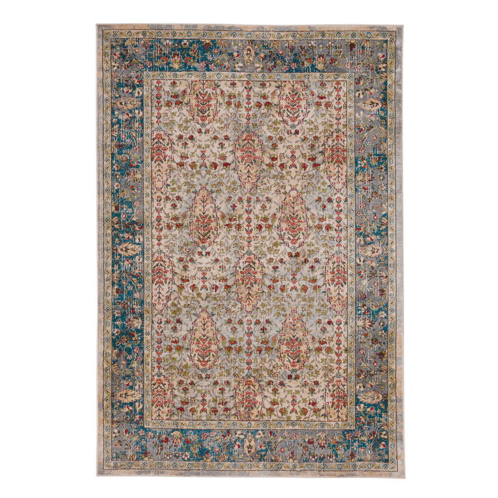 Taraji-Tabriz - 5' 3" x 7' 8" Machine Woven Rug - Ivory Blue