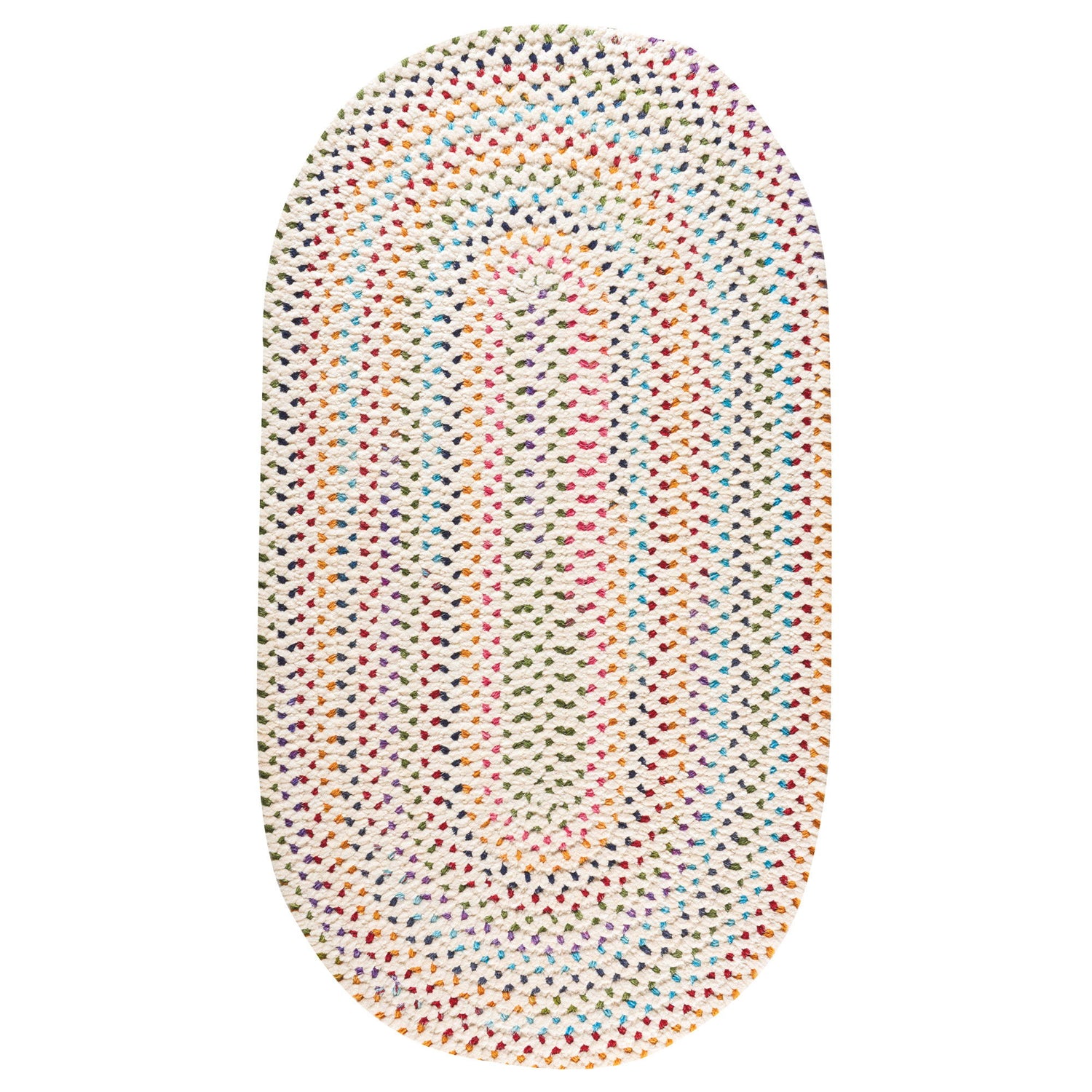 Dramatic Static - Oval Braided Rug - Carnival