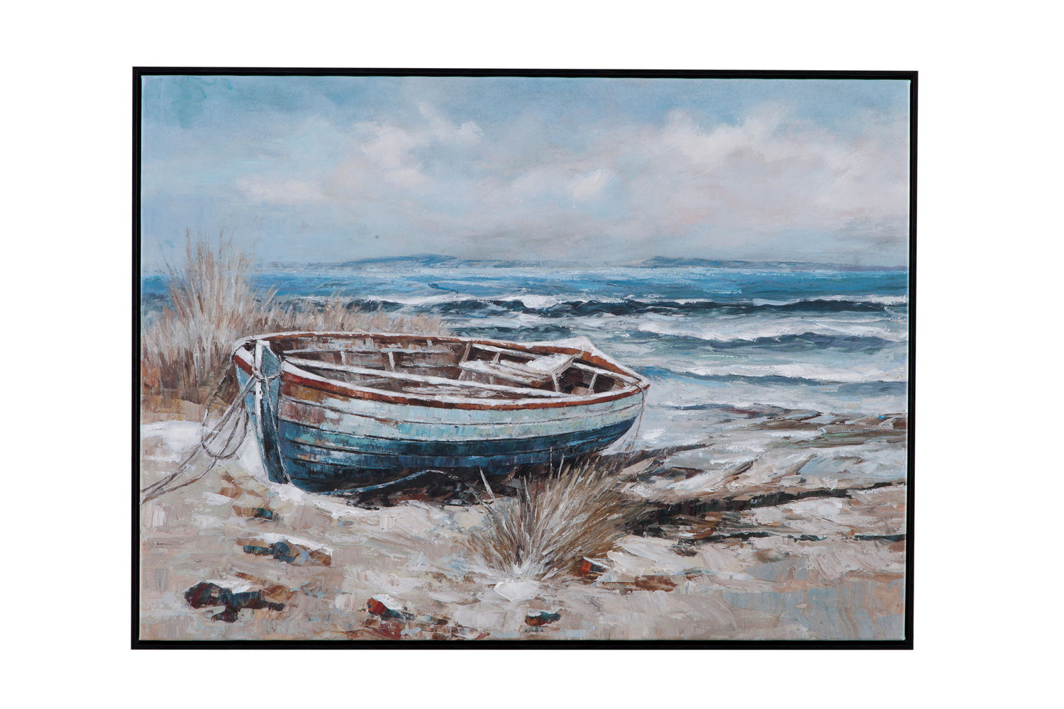 Mo Bay Framed Canvas - Blue