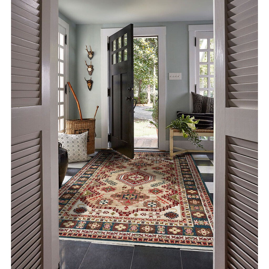 Landis-Kazak - 2' 6" x 8' Machine Made Rug - Champagne Blue