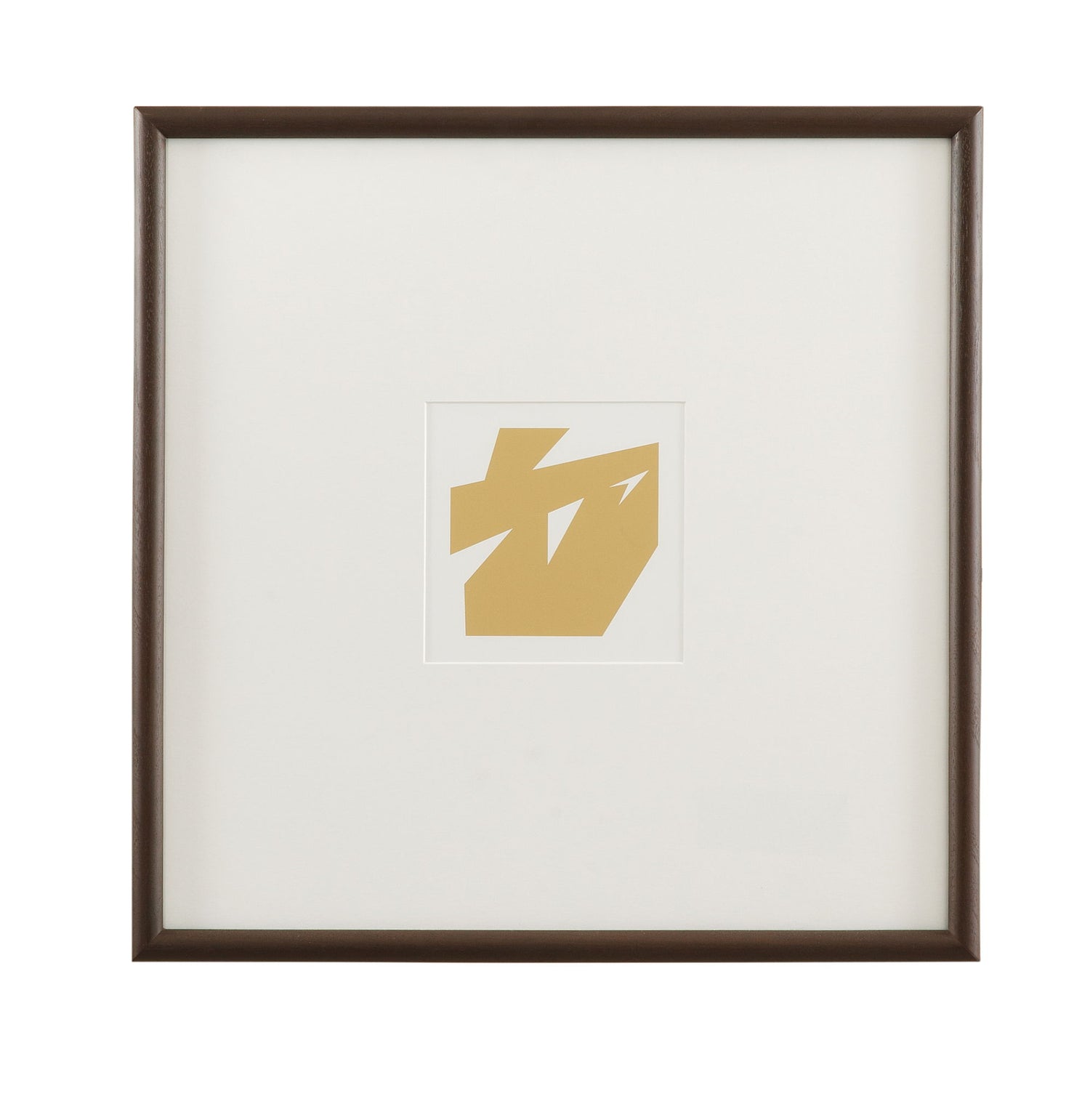 Gold Shape III Framed Print - White / Gold