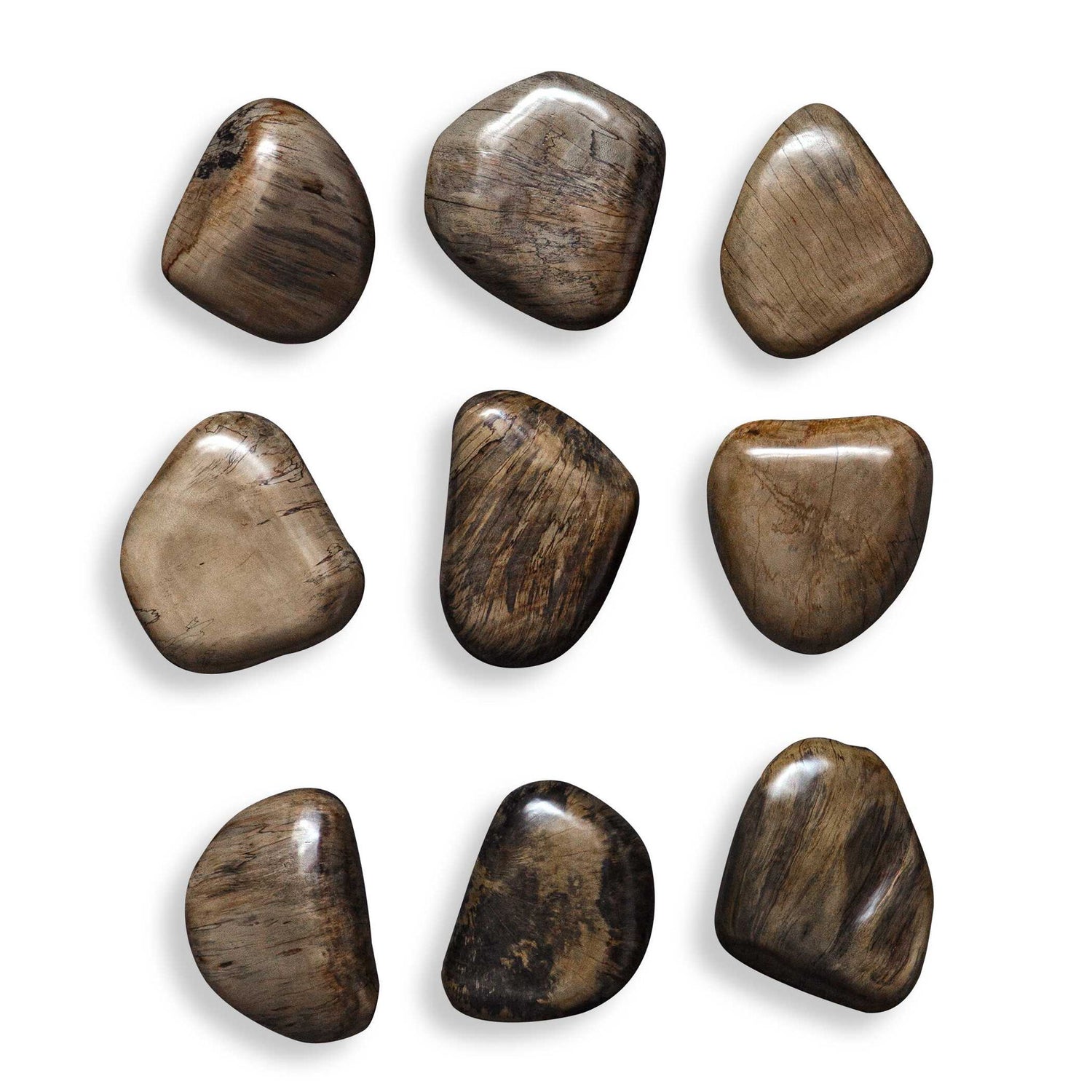 Pebbles - Walnut Wood Wall Décor (Set of 9) - Dark Brown