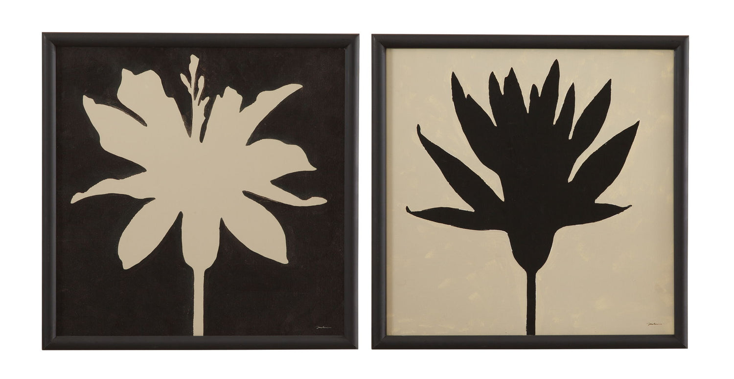 Contrast Lily I Framed Print - Black / Beige