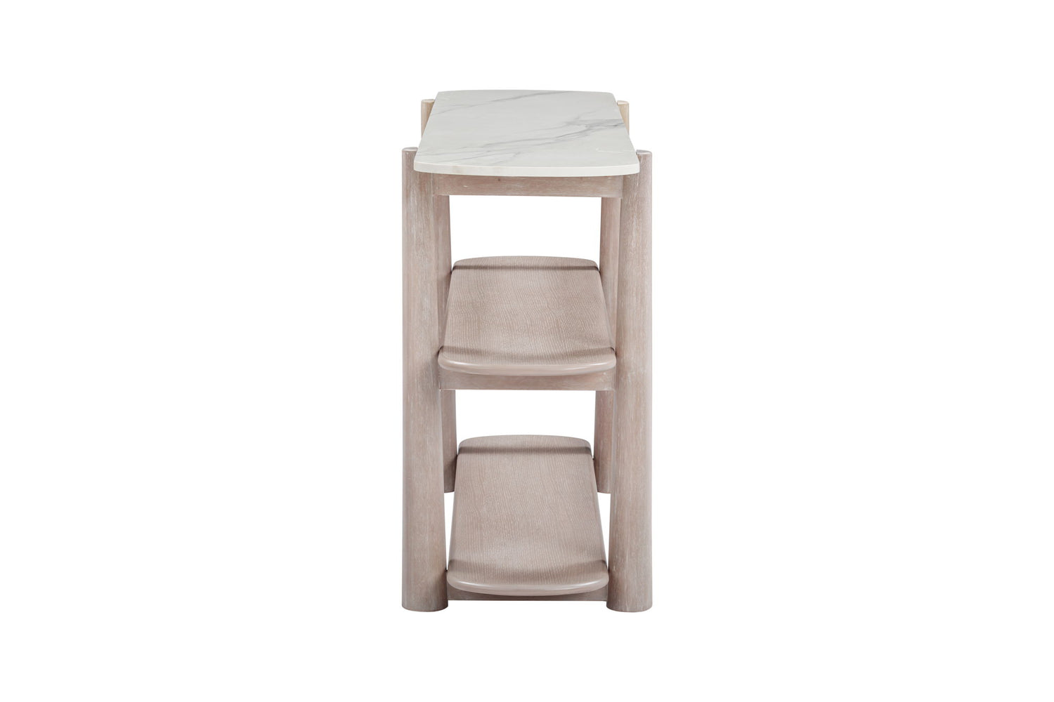 Horizons - Console Table - White Oak / White Marble