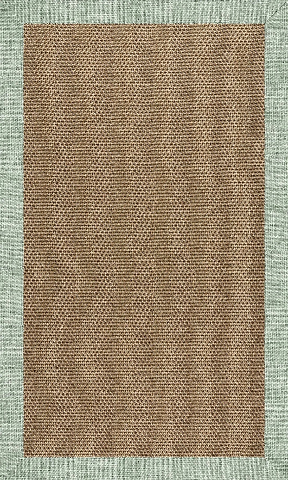 Islamorada-Herringbone - Indoor/Outdoor Bordered Rug - Rave Spearmint