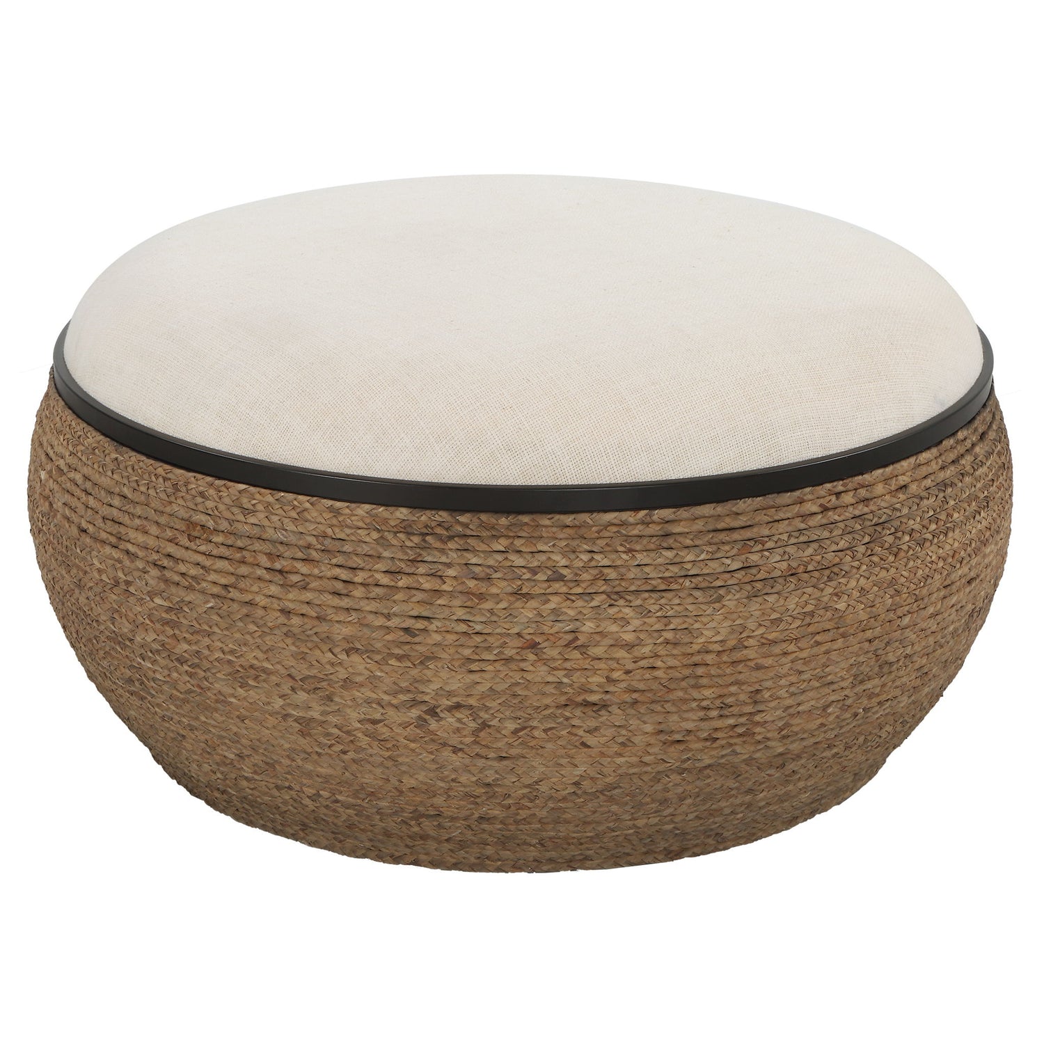 Island - Straw Storage Ottoman / Coffee Table