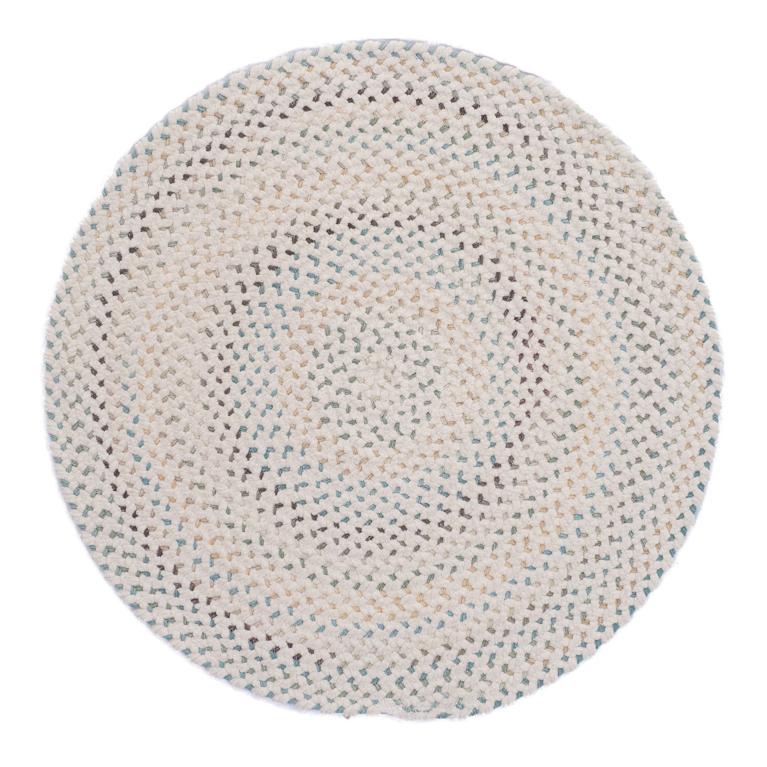 Dramatic Static - Round Braided Rug - Cyber White