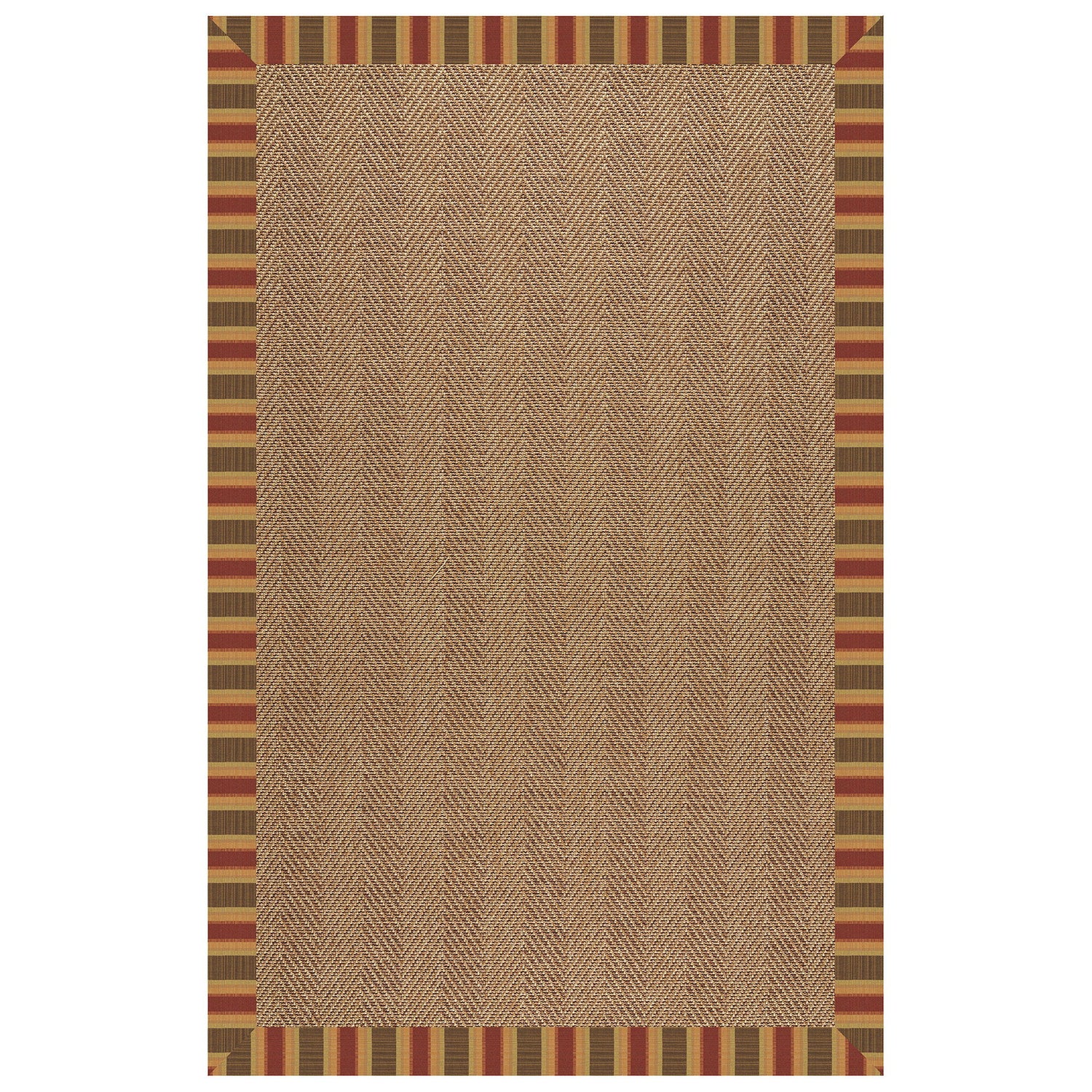 Islamorada-Herringbone - Indoor/Outdoor Bordered Rug - Dimone Sequoia