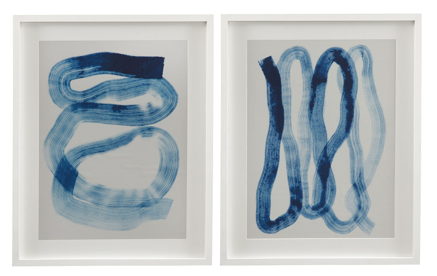 Indigo Curve Framed Print - Blue