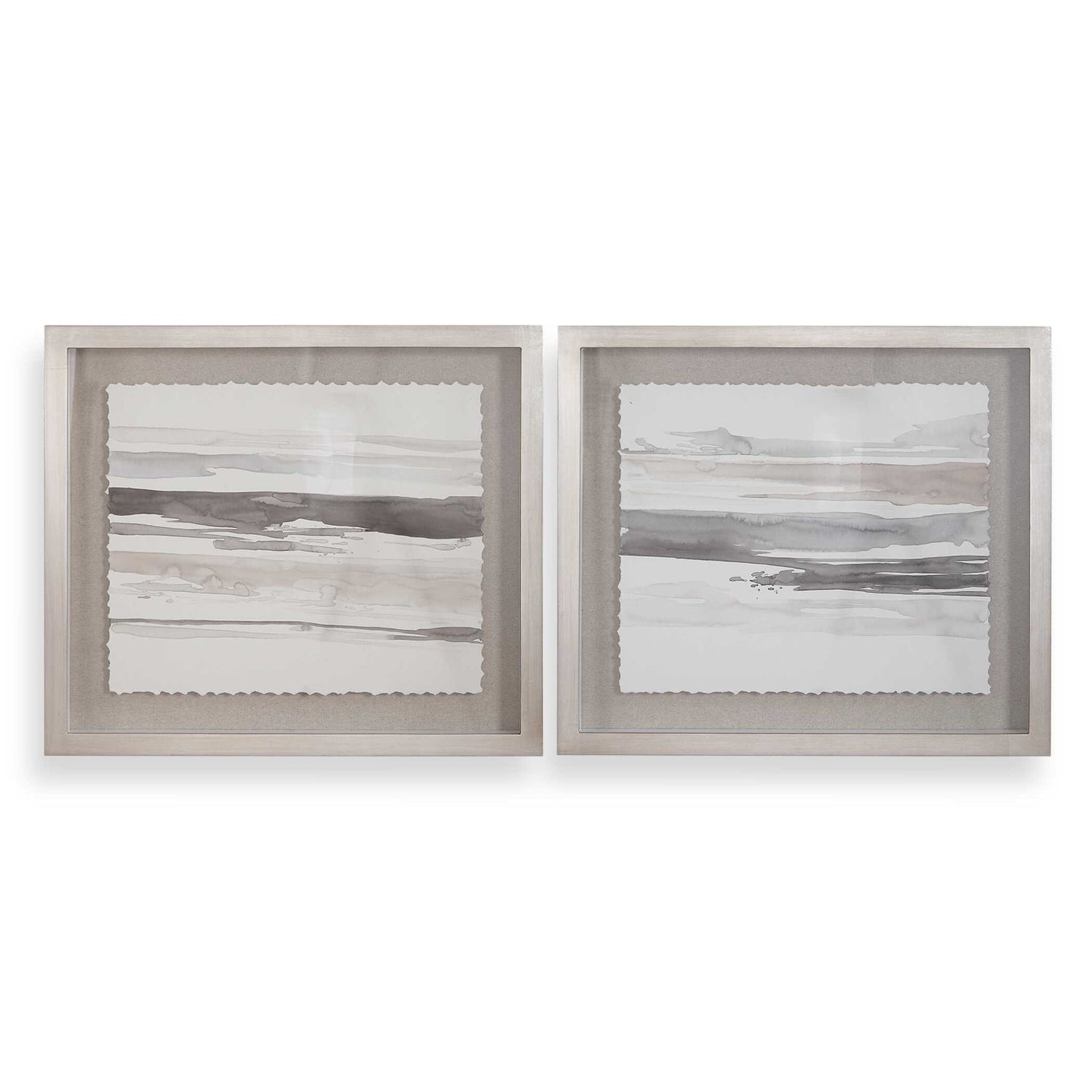 Neutral - Landscape Framed Prints (Set of 2) - Pearl Silver