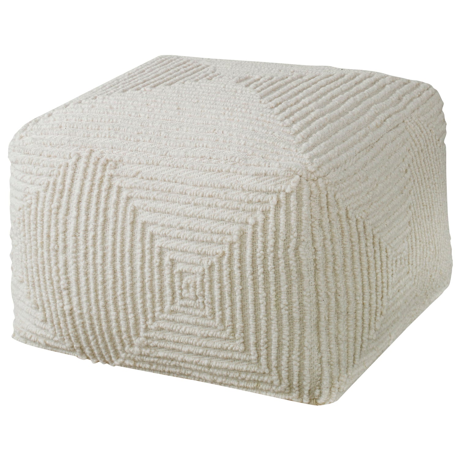Sovanna - Geometric Pouf - Beige
