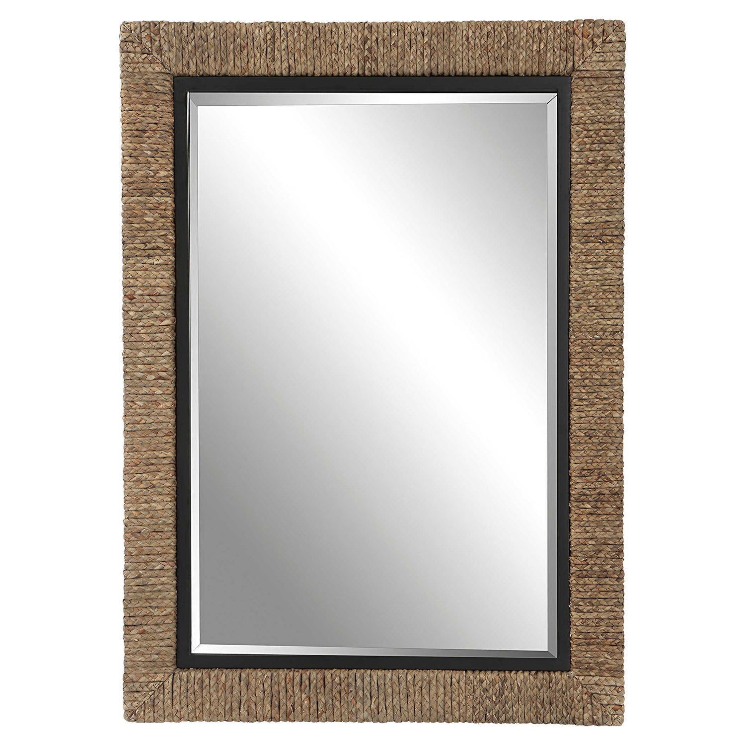 Island - Braided Straw Mirror - Light Brown