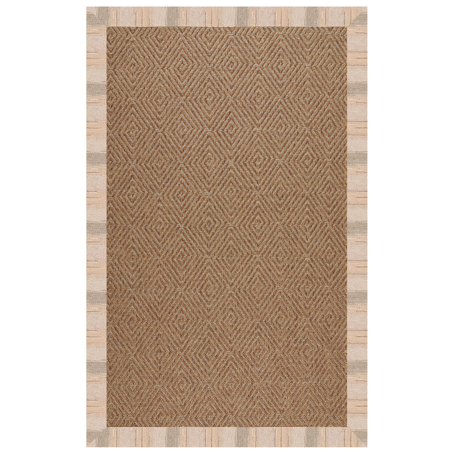 Islamorada-Diamond - Indoor/Outdoor Bordered Rug - Sicily Sparrow