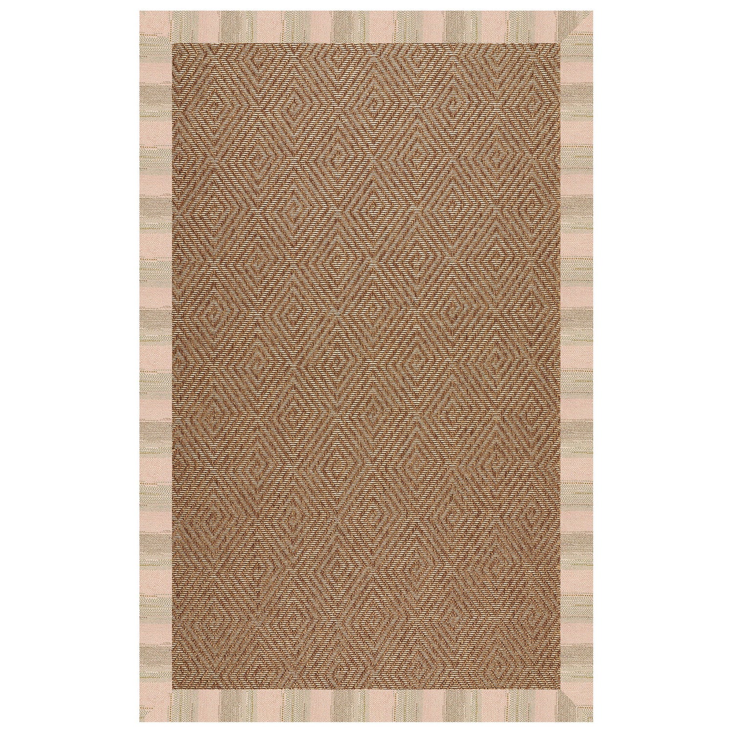 Islamorada-Diamond - Indoor/Outdoor Bordered Rug - Sicily Olive
