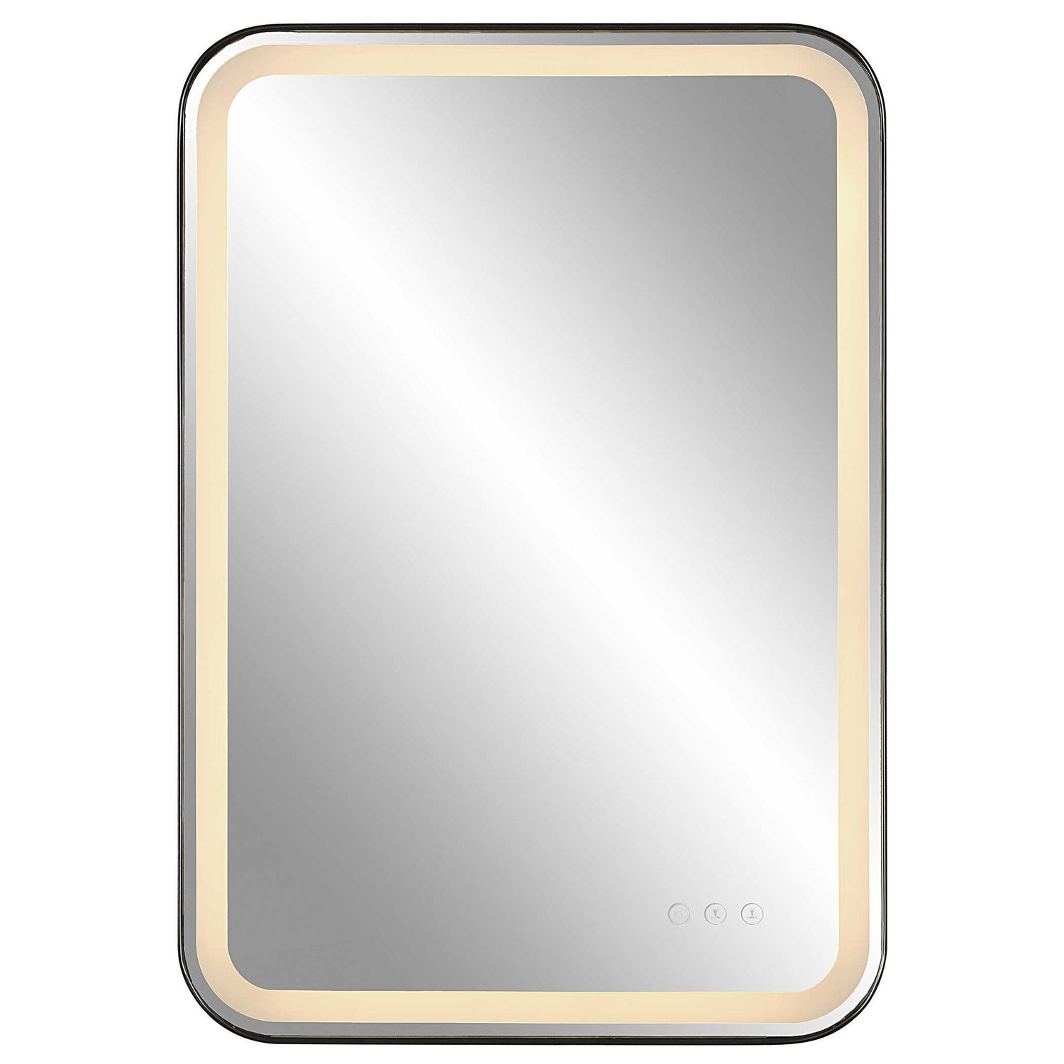 Crofton - Vanity Mirror - Black & Pearl Silver