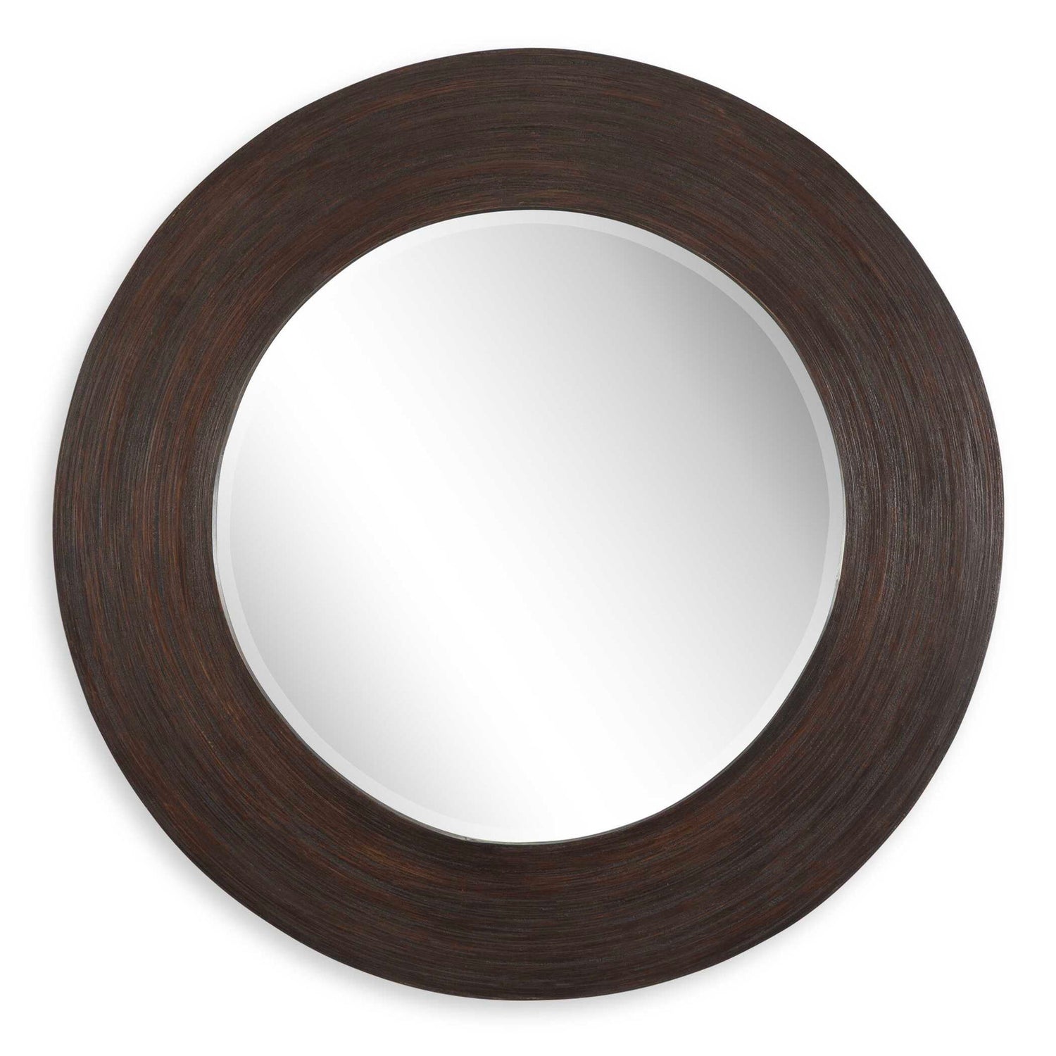 Dutton - Round Mirror - Dark Walnut