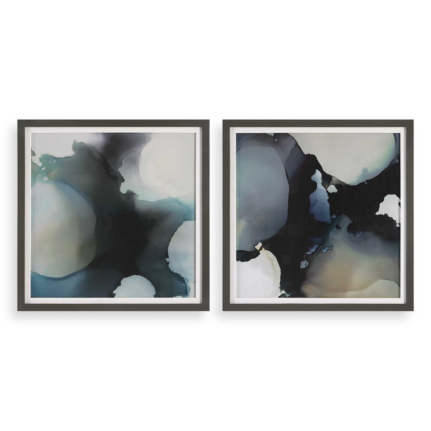 Telescopic - Abstract Framed Prints (Set of 2) - Black